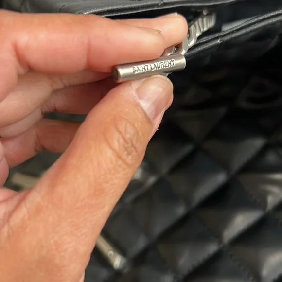 Yves Saint Laurent Black and White Quilted Tote - Picture 6 of 8